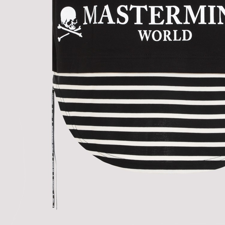 Shop Mastermind World Layered Black Cotton T-shirt
