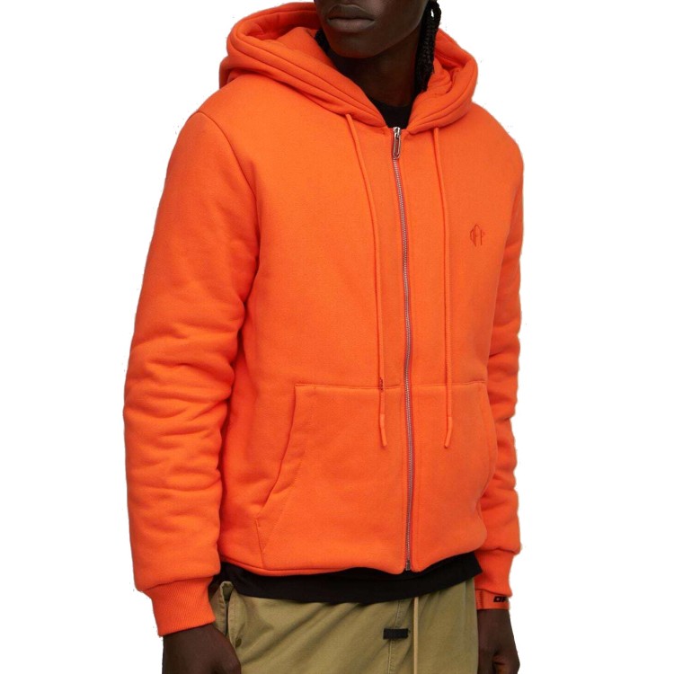Shop Off-white Logo Zipped Sweatshirt In Orange
