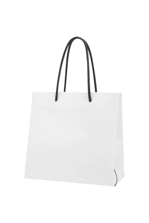 Shop Moschino White Soft Calfskin Shopper Bag
