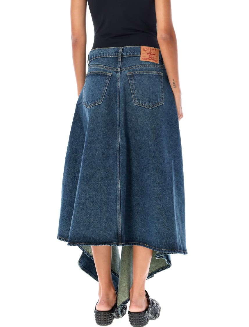 Shop Y/project Cut Out Midi Skirt In Blue