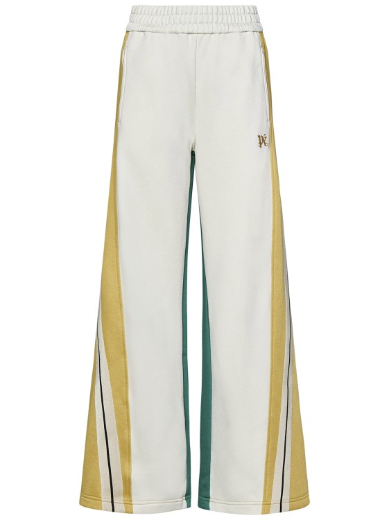 Shop Palm Angels Color Block Cotton Blend Track Trousers In White