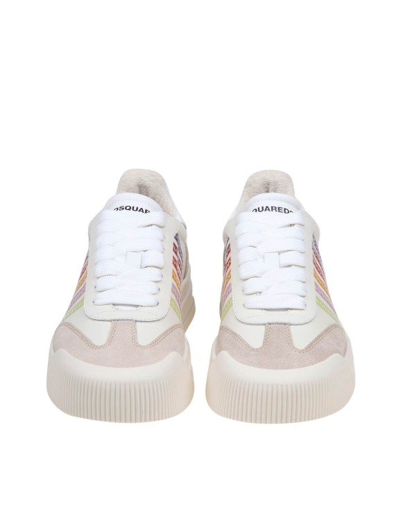 Shop Dsquared2 New Jersey Sneakers In Cream Color Leather In White
