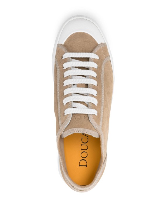 Shop Doucal's Beige Suede Sneakers In Brown