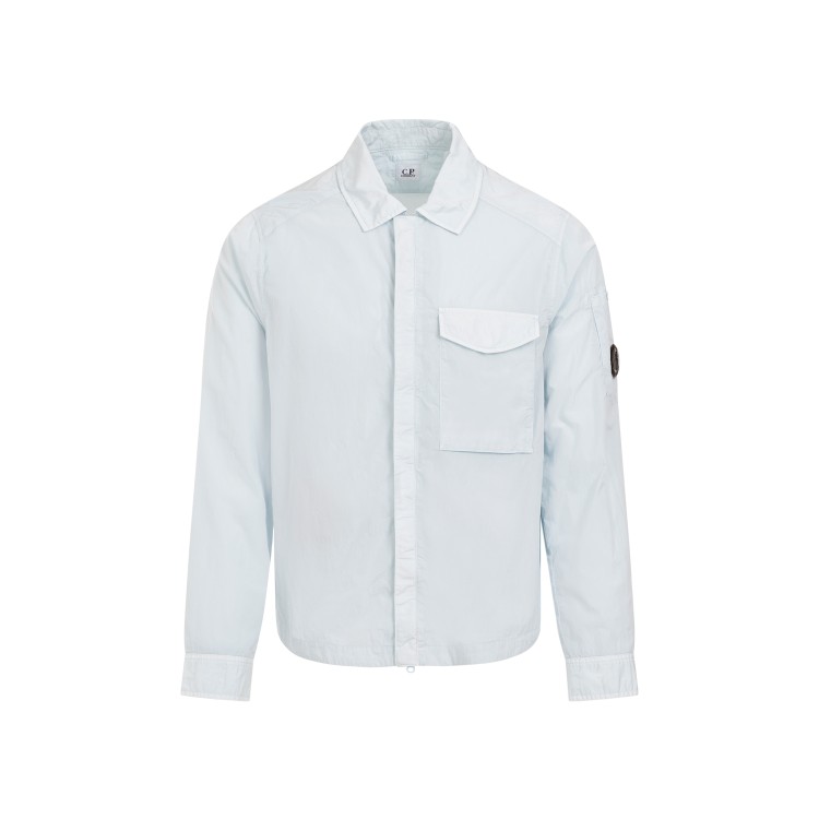 Shop C.p. Company Starlight Blue Chrome-r Pocket Overshirt In White