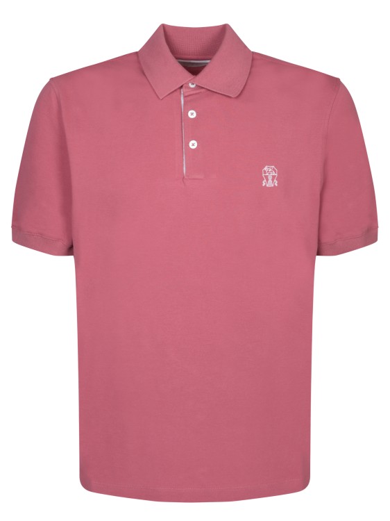 Brunello Cucinelli Cotton Pique Polo Shirt In Pink