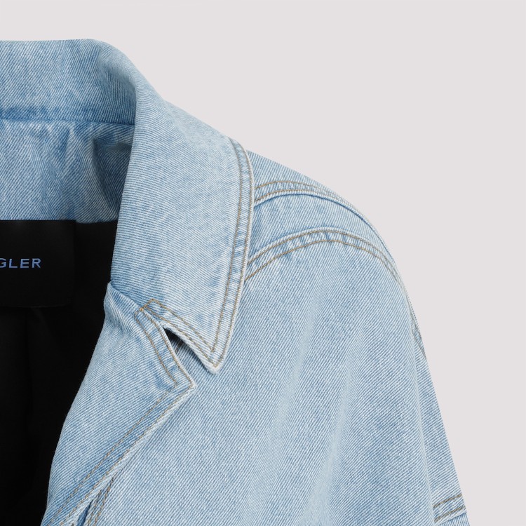 MUGLER MUGLER LIGHT BLUE COTTON JACKET 