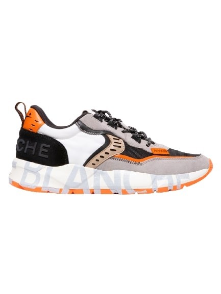 Voile Blanche Club Sneakers In Black Technical Fabric And Gray Suede In Multicolor