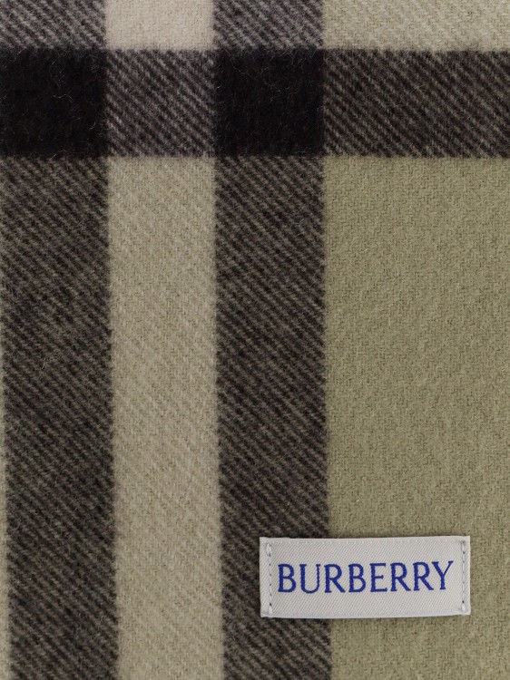 Shop Burberry Cashmere Scarf With Giant Check Print In Green