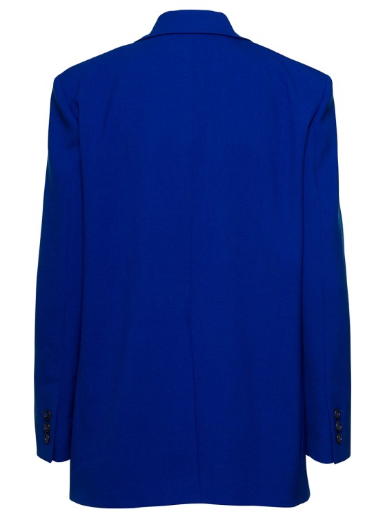 Shop Andamane Guia' Oversized Electric Blue Single-breasted Jacket In Viscose Blend