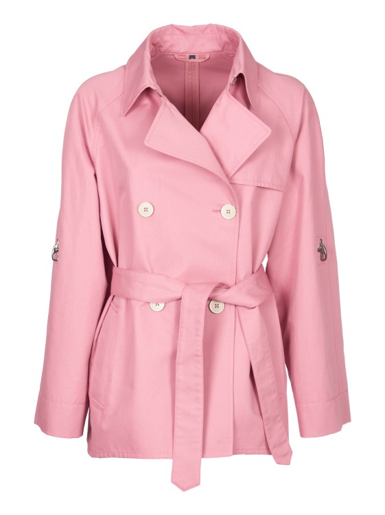 Shop Fay Short Pink Double-breasted Trench Coat