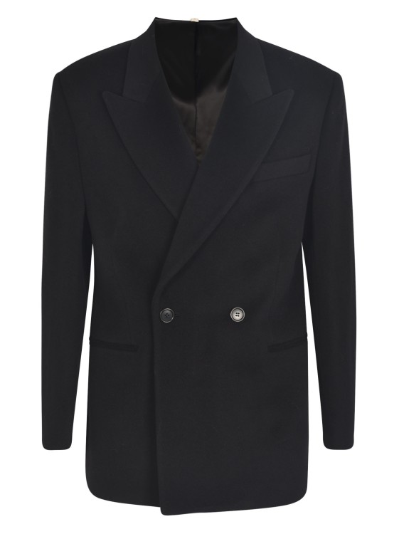 Sunflower Double-breasted Wool Coat In Black