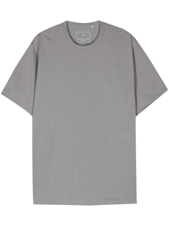 Shop Y-3 Logo-print Cotton-blend T-shirt In Grey