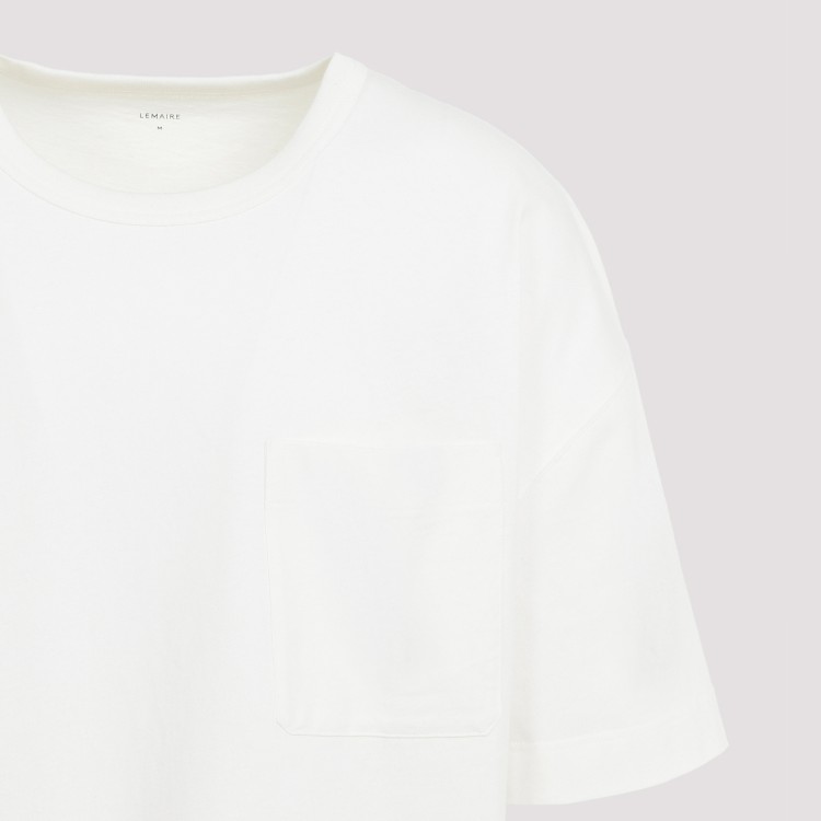 Shop Lemaire Boxy White Cotton-linen T-shirt