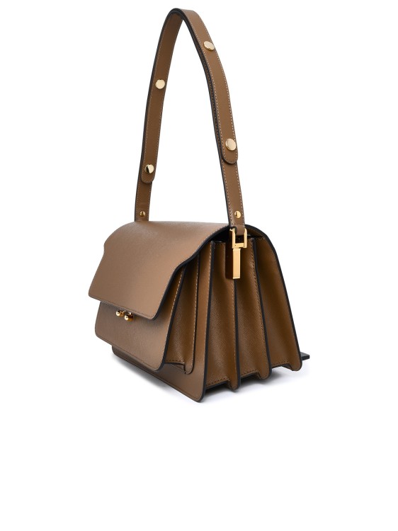 Shop Marni Trunk Bag In Brown Leather In Pink