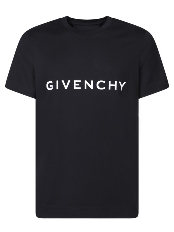 Shop Givenchy Logo Print Cotton T-shirt In Black