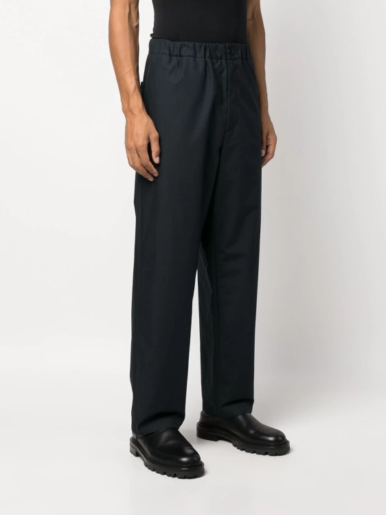Shop Jil Sander Navy Blue Straight Leg Pants In Black
