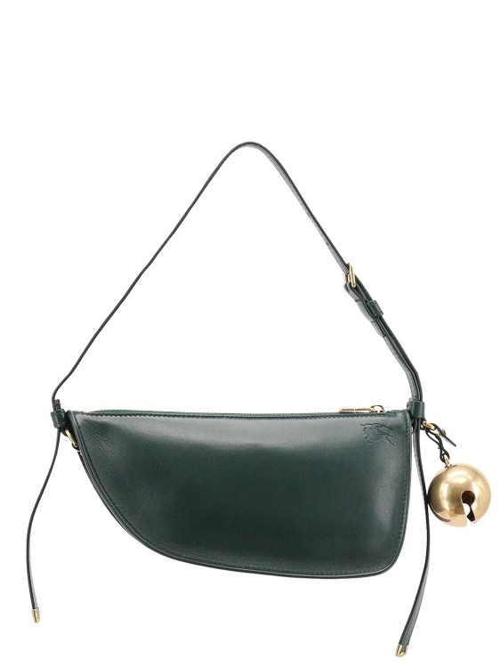 Leather Shoulder Bag With Metal Charm by Burberry in Green color