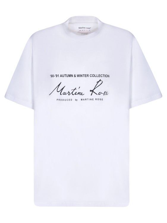 Martine Rose Crew Neck Short Sleeves With Front Logo Print In Silver