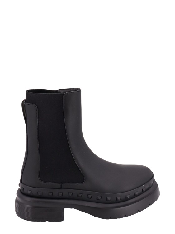 Shop Valentino Leather Boots With Iconic Studs In Black