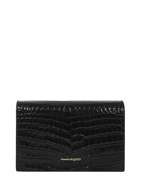 Shop Alexander Mcqueen Small Skull Black Shiny Leather Clutch