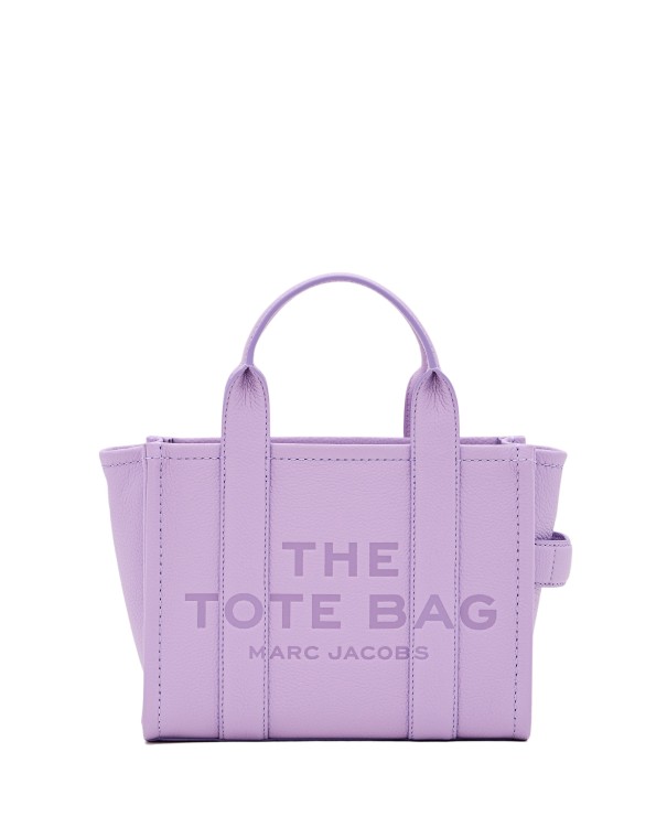 Shop Marc Jacobs The Tote Bag Small Leather Bag In Purple