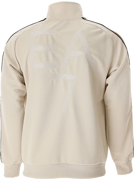 Shop Emporio Armani Rain Grey Zip Sweatshirt In Neutrals