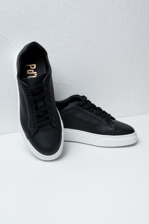 Shop Pantofola D'oro Foro Italico Leather Sneakers In Black