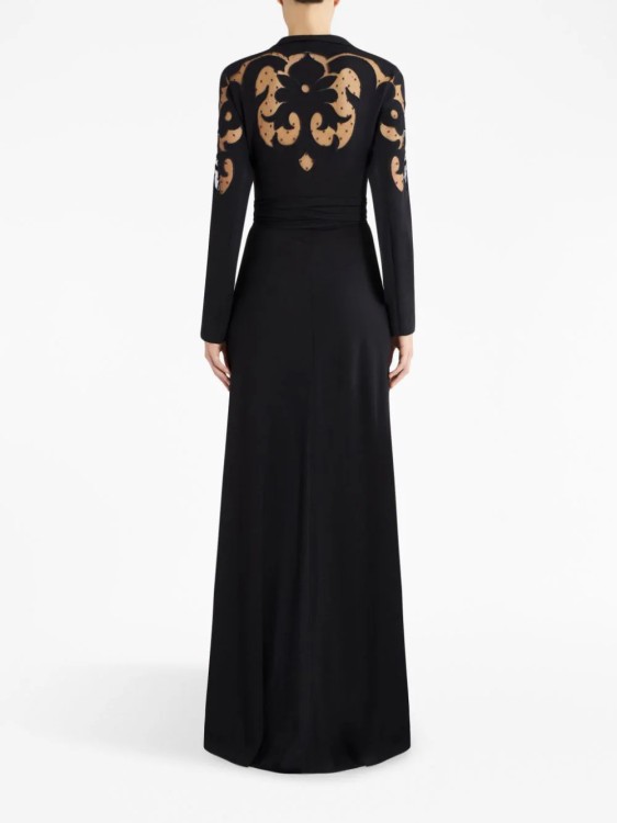 Shop Etro Maxi Embroidery Black Tulle Dress
