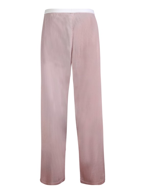 Shop Maison Margiela Wide Leg Semi-sheer Trousers In Pink