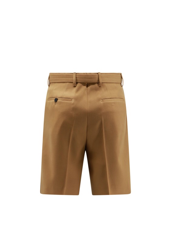 Shop Lanvin Wool Bermuda Shorts With Belt In Brown