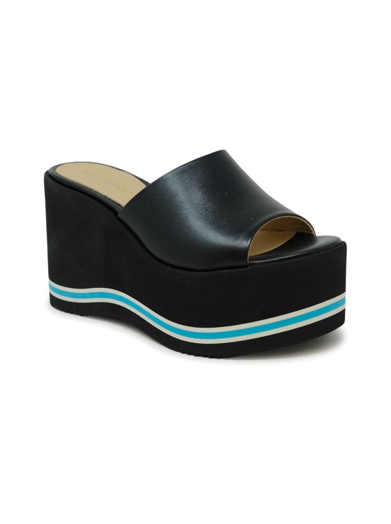 Paloma Barceló Paloma Barcelo Leather Leto Wedge Sandals In Black