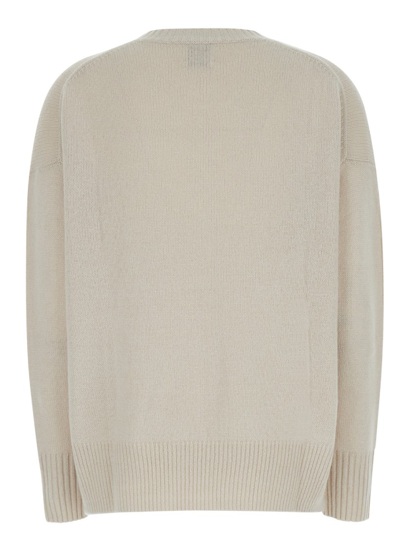 Shop Allude Cashmere Round Neck Pull In Neutrals