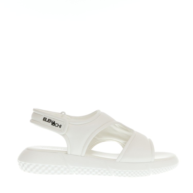 Elena Iachi Padded Leather Low Sandal In White