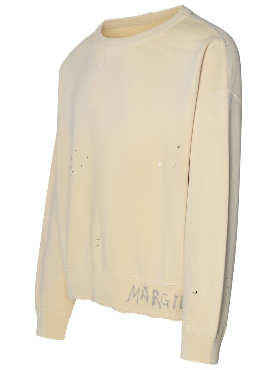 Shop Maison Margiela Cream Cotton Sweatshirt In Neutrals