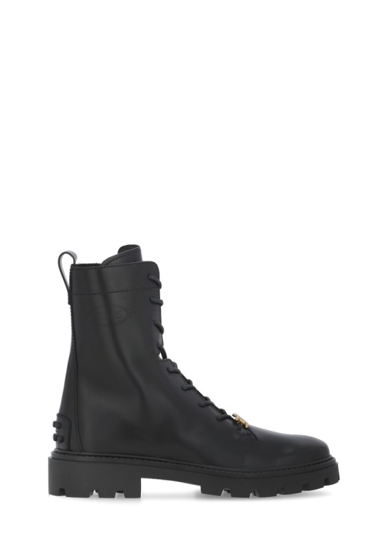 TOD'S LEATHER COMBAT BOOTS