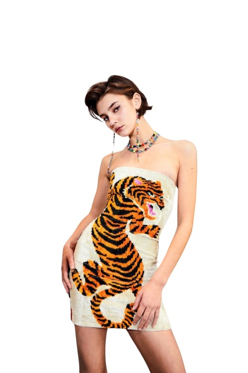 Shop Mia Vesper Velvet Uzbek Tiger Mini In Neutrals