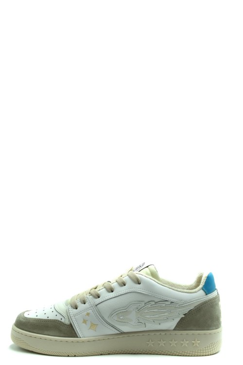 Shop Enterprise Japan Multicolor Calf Leather Sneakers In White