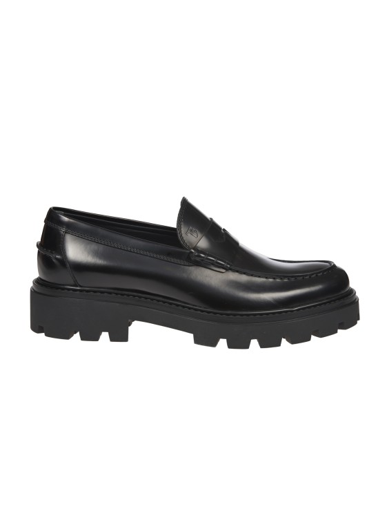 TOD'S BLACK LEATHER MOCCASIN