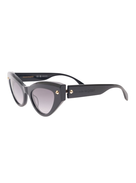 Alexander Mcqueen Spike Studs Cat-eye' Black Sunglasses With Studs In Plastic In Grey
