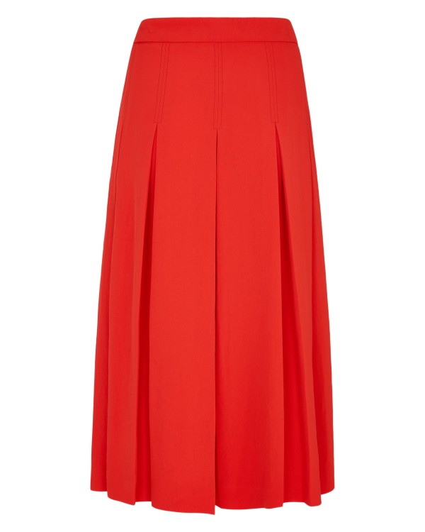 Serena Bute Pleated Midi Skirt - Red