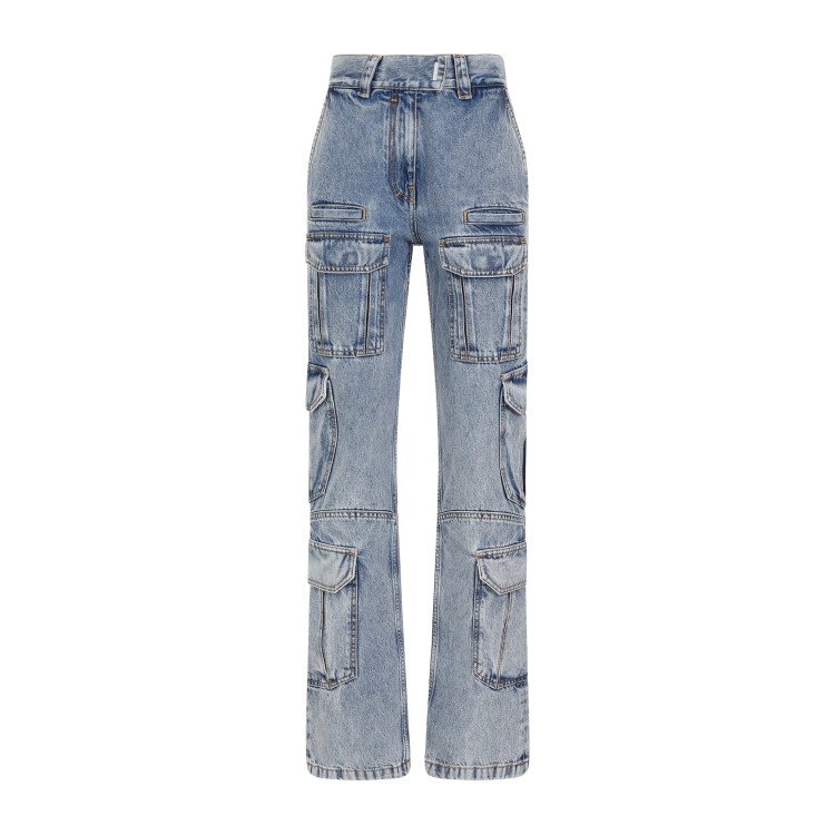 Givenchy High-rise Straight-leg Cargo Jeans In Grey