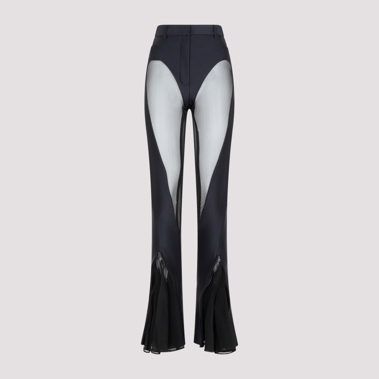 MUGLER MUGLER BLACK FLARED LEGGINGS 