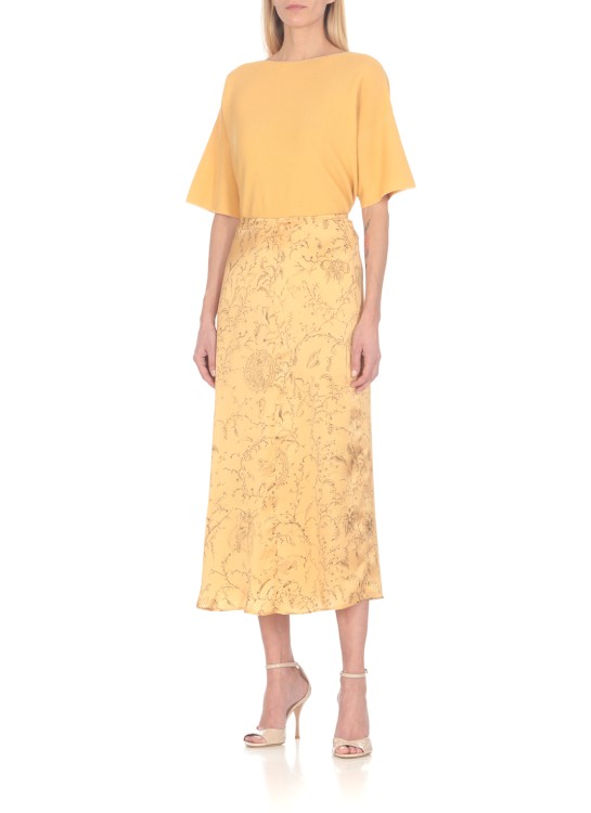 Shop Fabiana Filippi Orange Silk Skirt