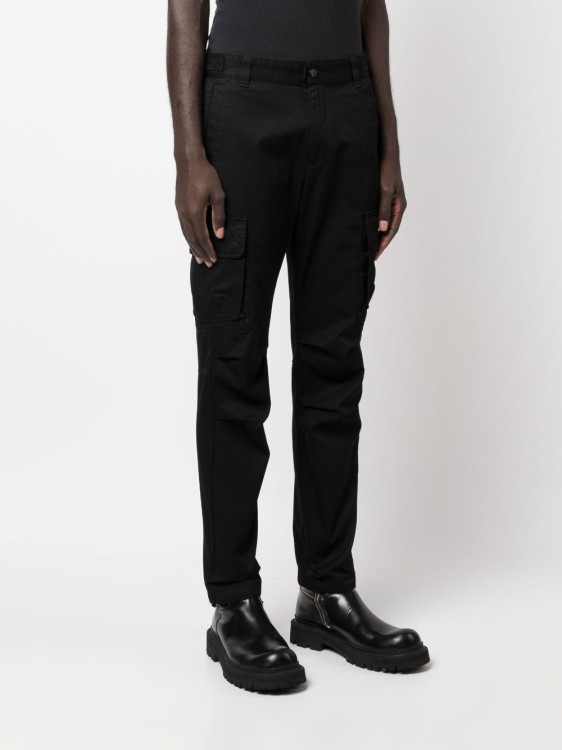 Shop Diesel Logo-embroidered Straight-leg Trousers In Black