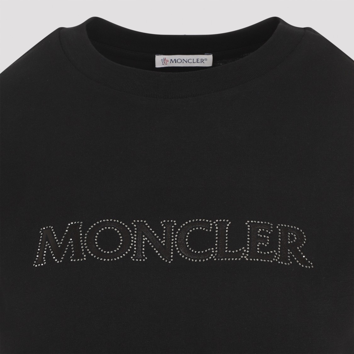 Shop Moncler Black Cotton T-shirt