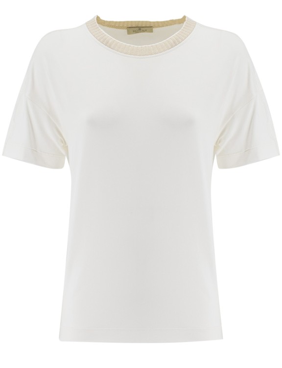 Shop Panicale White Viscose Blend T-shirt