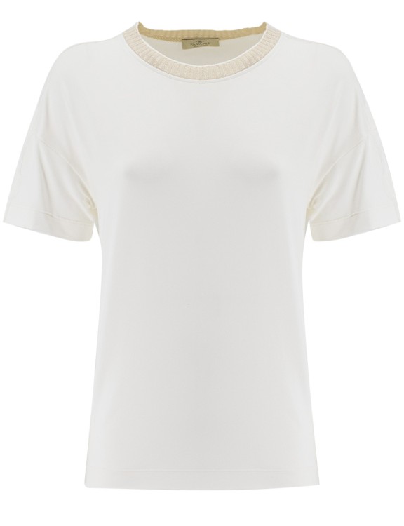 Panicale White Viscose Blend T-shirt