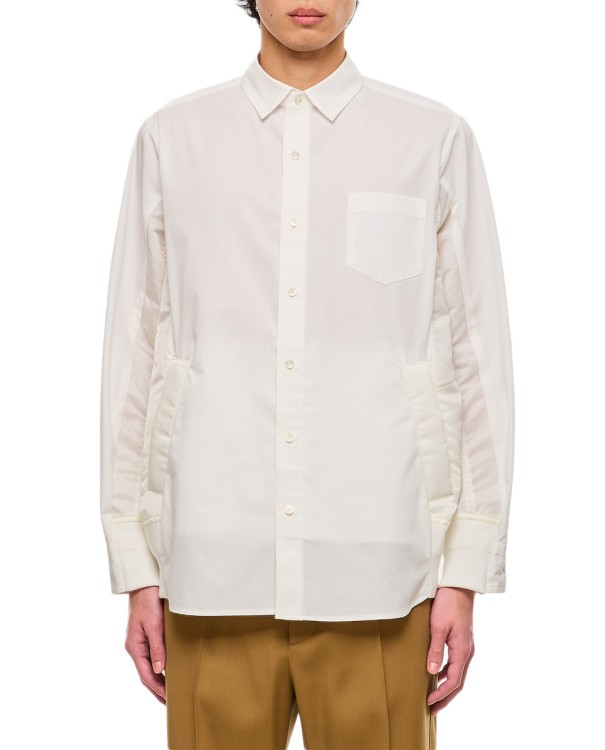 Shop Sacai Cotton Poplin Shirt In Neutrals