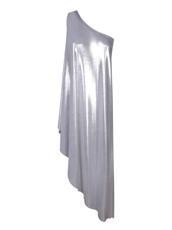Shop Norma Kamali One Shoulder Tunic In Silver