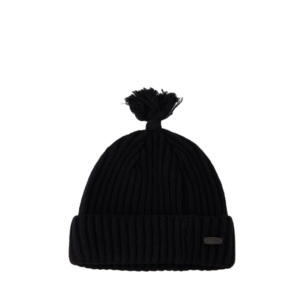 Ader Error Black Pom-pom Beanie In Black
